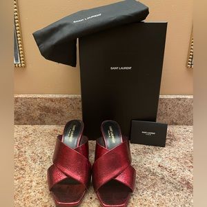 NWT Saint Laurent Red Barolo Slide